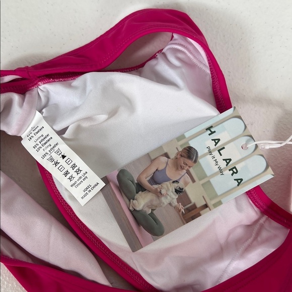 HALARA Size Large  Swim Bikini in Bright Pink NWT - Picture 3 of 7